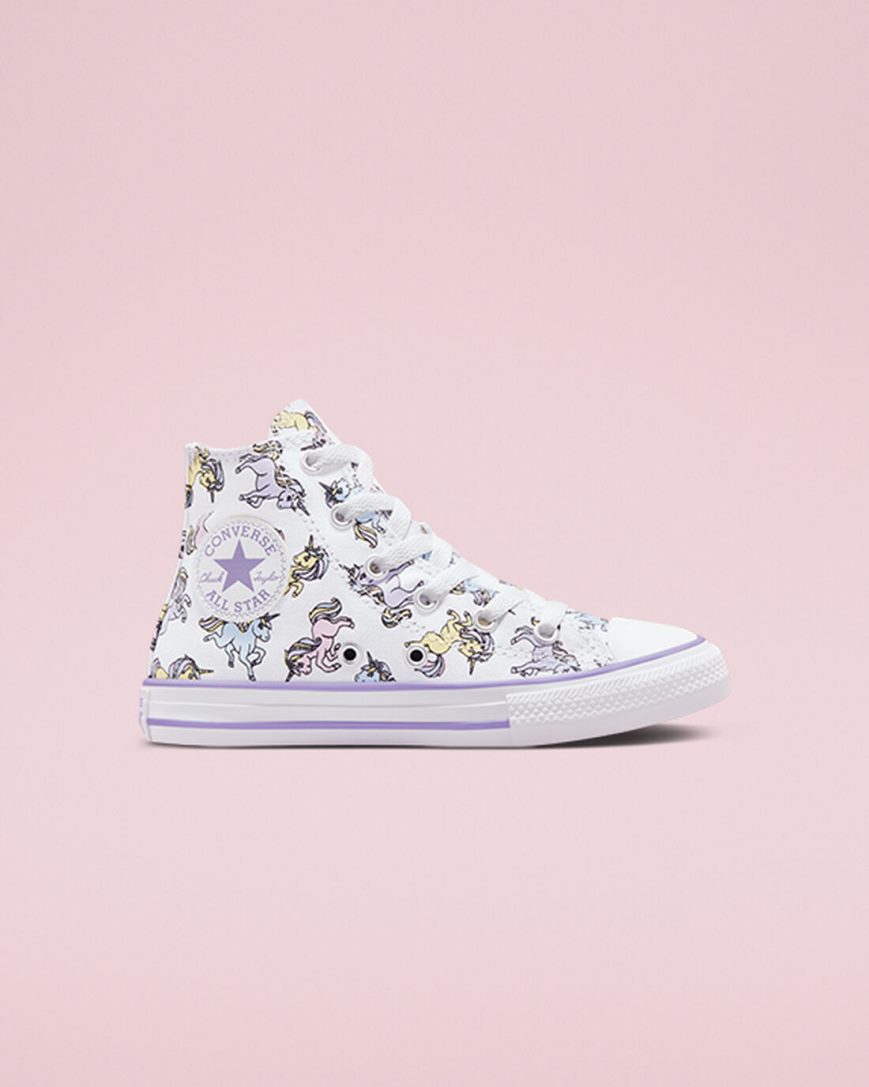 Zapatillas Altas Converse Chuck Taylor All Star Unicorns Niña Blancas Gris Moradas | PE W8E752